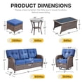 thumbnail image 5 of Bellefurn Luxury 7 Piece Outdoor Patio Wicker Furniture Sets with Swivel Rocker Patio Chairs,Sofa,Coffee Table and Ottomans,High Back Outdoor Conversation Set for Porch Balcony Deck, 5 of 12