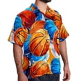 thumbnail image 2 of Basketball Men's Poplin Casual Printed Button Down Short Sleeve Summer Beach Shirts Unisex, 2 of 6
