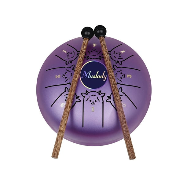 Muslady 5.5 Inches Mini Steel Tongue Drum 8 Notes C Key Handpan