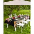 thumbnail image 4 of Fsddascl Spring Floral Outdoor Tablecloth - 52x70 Inch Rectangle Dining Table Cover, Watercolor Pink Yellow Oil Painting Flower Waterproof Outdoor Table Cloth with Umbrella Hole & Zipper for Patio, 4 of 7