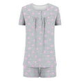 thumbnail image 6 of SwiftWear Chic Floral Sleepwear Pajamas Set: Women's Round Neck Button Top & Shorts Set – Cozy, Stylish, & Perfect for Sleep Loungewear S-3X, 6 of 6