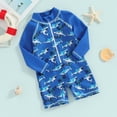 thumbnail image 3 of Okbabeha Baby Swimsuit Girl Boy Short Sleeve Zip One Piece Rashguards Bathing Suit Swimwear Sunsuit for ToddlerNewborn, 3 of 7
