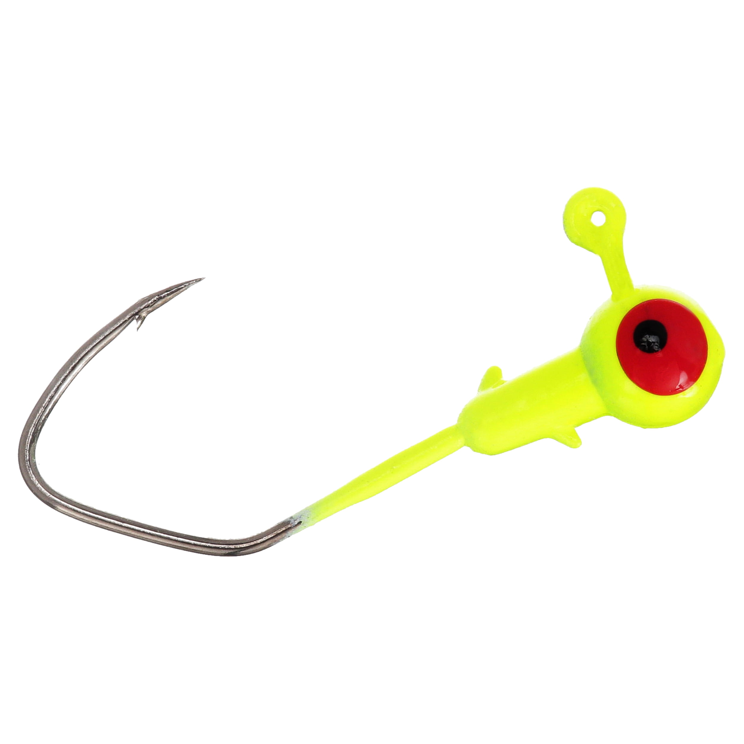 (2 pack) Arkie Lures Pro Model Sickle Hook Jig Head Hard Baits, Color Chartreuse, Size 1/16 oz.