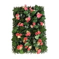 thumbnail image 1 of Panel de pared de césped artificial con flores Panel de pared de flores Planta artificial para Rojo champán, 1 of 9
