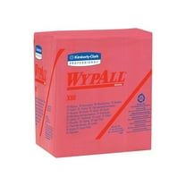 Wypall X80 Wipers, 1/4 Fold, Hydroknit, 12 1/2" x 12", Red, Pack of 50