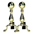 thumbnail image 1 of Uniflame A-9122 SOLID BRASS MEDIUM BALL ANDIRON, 1 of 1