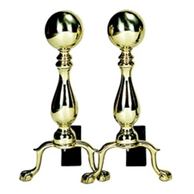 Uniflame A-9122 SOLID BRASS MEDIUM BALL ANDIRON