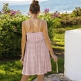 thumbnail image 4 of Women's Sleeveless Button Front Midi Dress with Adjustable Straps - X Large, Pink, 4 of 5