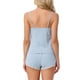 thumbnail image 3 of Conjuntos de pijama para mujeres INSPIRE CHIC, ropa de noche sin mangas, top de tirantes con ribete de encaje en V y pantalones cortos, trajes de lencería XS azul, 3 of 6