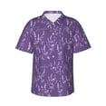 thumbnail image 2 of Xecao Lavender Flowers print Hawaiian shirt - a stylish short-sleeve button-down for men, perfect for casual beach and tropical outings., 2 of 9