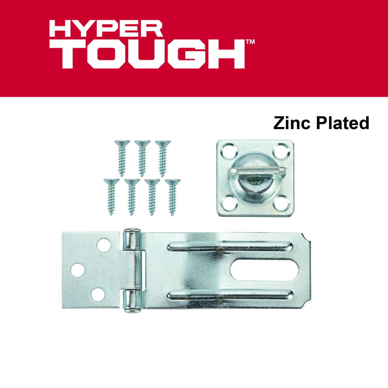 (2 pack) Hyper Tough 3.5 inch. Swivel Safety Hasp, Zinc Plated