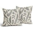 thumbnail image 2 of Gray Leaf Plant Pillow Covers 18X18 Inch Set of 2 Grey Tropical Fern Herbs Botanical Leaves Floral Decorative Pillow Cases Vintage Cushion Case Farmhouse Home Decor for Couch Sofa Porch Outdoor, 2 of 6
