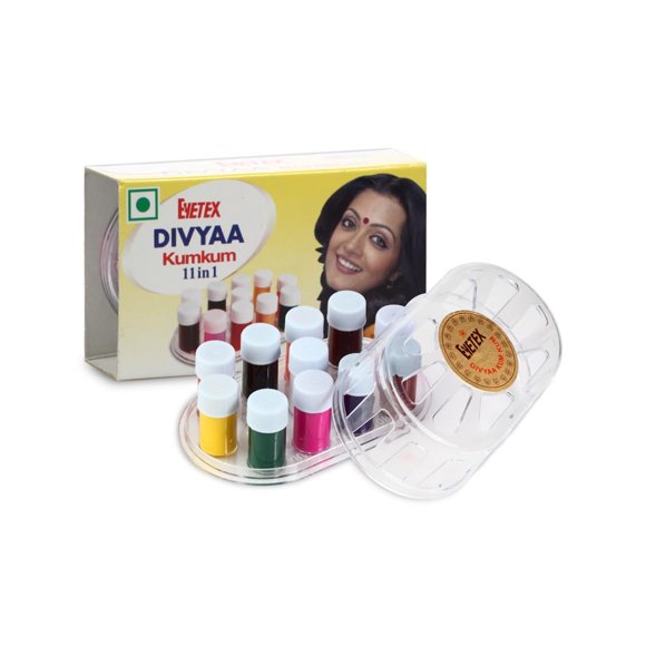 Kumkum Bindi líquido: 11 colores de 1,5 g cada uno - Eyetex Divyaa Kumkum