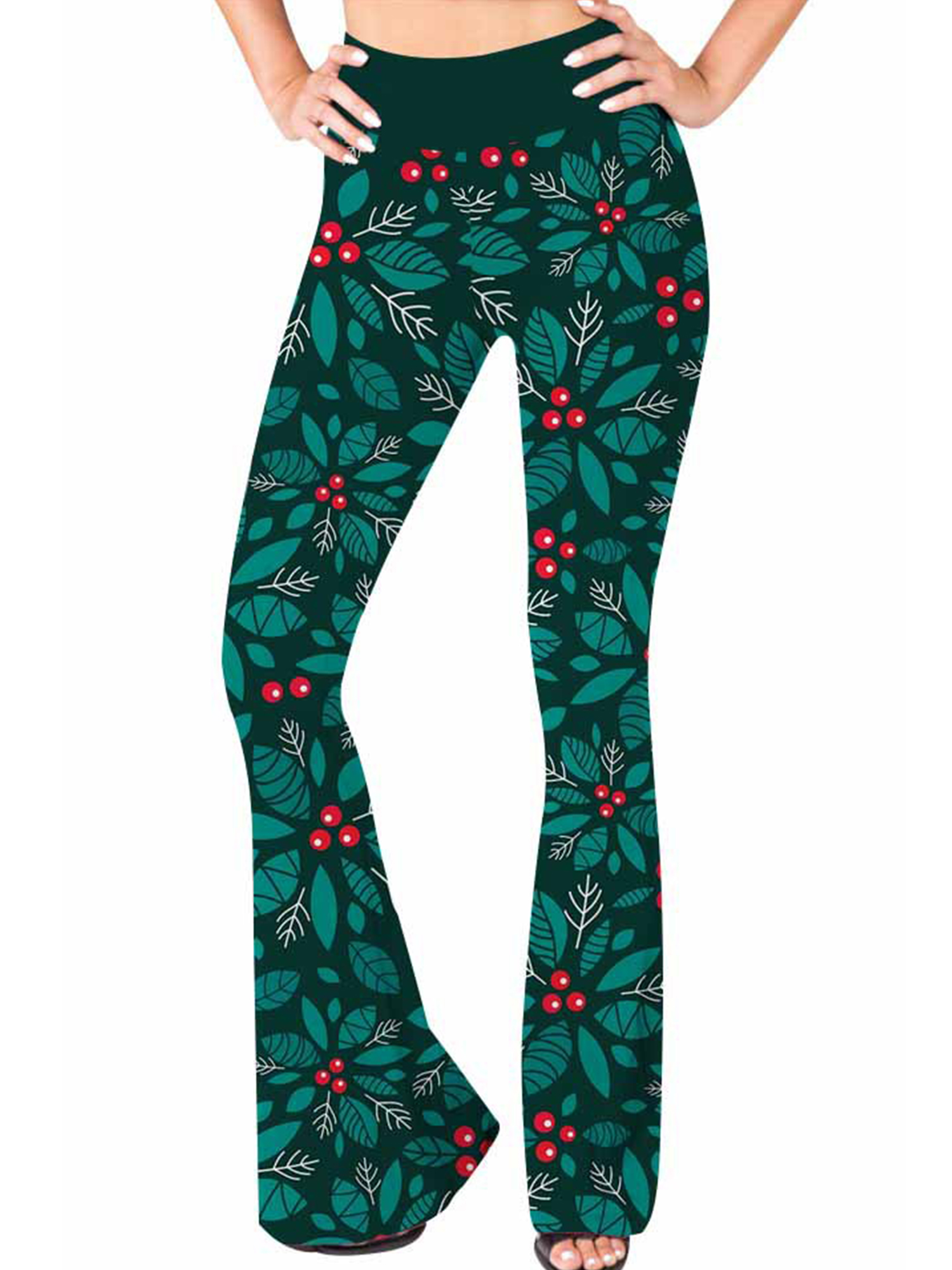 Frontwalk Women Yoga Bootcut Leggings Casual Floral Lounge Flared Pant