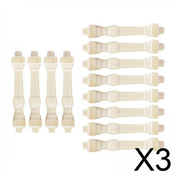 BELOVING 3xDollhouse DIY Builders 1:12 Wood Spindles Balusters Kit Stair Railing