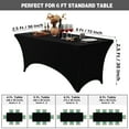 thumbnail image 6 of FOLINS&HOME Black 6FT Fitted Spandex Tablecloth, Waterproof Wrinkle Free Washable Elastic Table Cover for 6 Foot Rectangle Folding Tables, Stretch Rectangular Table Cloth for Wedding, Banquet, Party, 6 of 8
