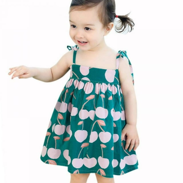 Robe Décontractée Sans Manches en Coton pour Bébés Filles, Robe d'Été Imprimée avec Bretelles