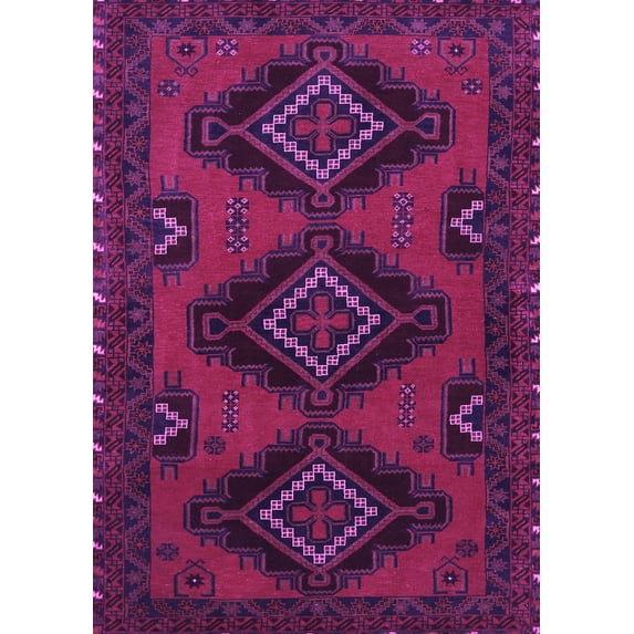 Ahgly Company Indoor Rectangle Persian Purple Traditional Area Rugs, 3' x 5'