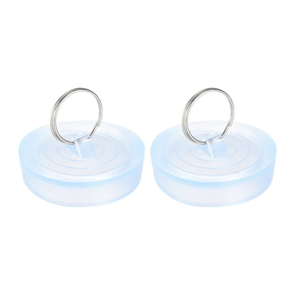 Uxcell Rubber Sink Plug, Clear Drain Stopper Fit 2" to 2-1/16" Drain with Hanging Ring for Bathtub Kitchen 2 Pack