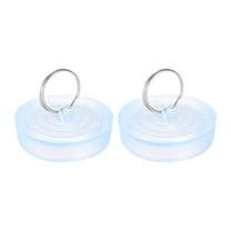 Uxcell Rubber Sink Plug, Clear Drain Stopper Fit 2" to 2-1/16" Drain with Hanging Ring for Bathtub Kitchen 2 Pack