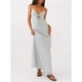 thumbnail image 3 of Sleeveless Spaghetti‑Strap Long Dress With Front Tie‑Up and Back Cutout, Loose‑Fit Summer Dress for Women, 3 of 4