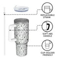 thumbnail image 4 of Black and White Halloween Ghosts Tumbler with Handle and Lid,40oz Double Wall Vacuum Insulated Tumbler,Cups Gift for Women and Men, 4 of 7