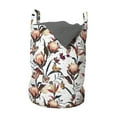 thumbnail image 1 of Floral Laundry Bag, Continuous Spring Flora Butterflies and Blossoms Petals on Plain Backdrop, Basket with Handles Drawstring Closure for Laundromats, 13" x 19", White and Multicolor, by Ambesonne, 1 of 4
