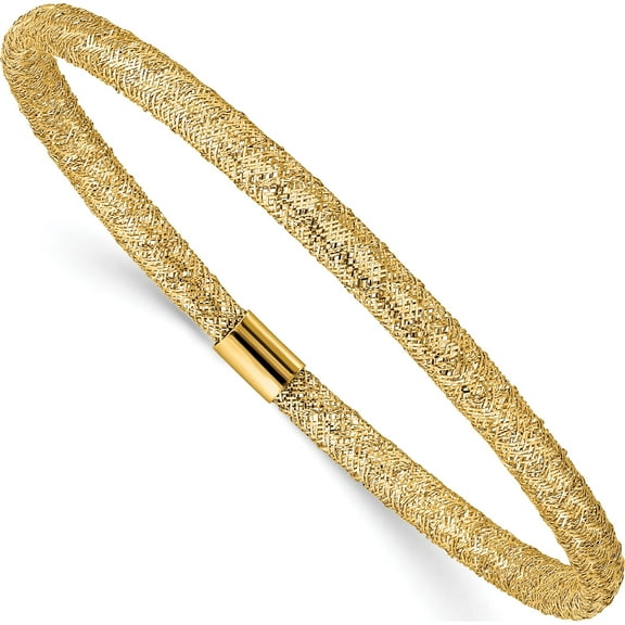 10K Yellow Gold Stretch Mesh Bracelet (Width 4) (Length 7) - Jbsp
