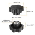 thumbnail image 2 of 6 Pieces Star Knobs M8 Thread 48mm 6-Point Head Metal Insert Non-Through Hole Threaded Hand Knob Black, 2 of 6