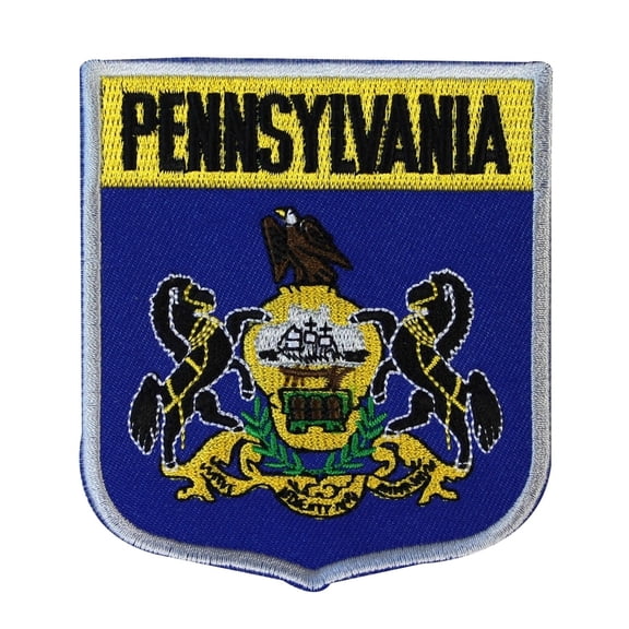 State Flag Shield Pennsylvania Patch Badge Travel Embroidered Iron On Applique