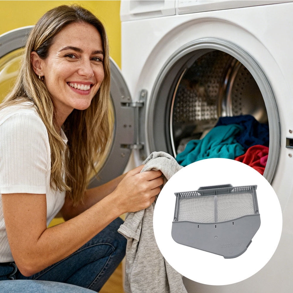 TOP-MAX DC97-16742A Dryer Lint Trap Filter , Plastic Dryer Lint Filter fit for Samsung Dryers Model DV19J3000GW/AX DV400EWHDWR/AA DV400GWHDWR/AA - Stainless Steel Mesh Screen
