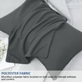 thumbnail image 4 of REGALWOVEN Brushed Pillowcases with Roll Rim Set of 2, Soft Breathable Delicate Piping Pillow Covers Dark Gray Queen, 4 of 8