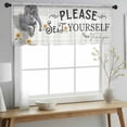 thumbnail image 2 of Toilet Elephant Valance Curtains for Kitchen/Living Room/Bathroom/Bedroom Window, Rod Pocket Small Topper Half Short Window Curtains Voile Sheer Scarf, Funny Animal Sunflower Oil Painting 42"x12", 2 of 8