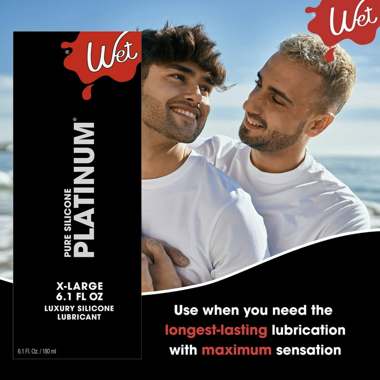 Wet Platinum Pure Silicone-Based Personal Lubricant, Long-Lasting Lube, 6.1 fl oz