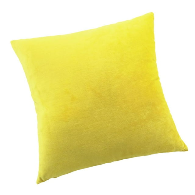 Abbracc Housse de Coussin Décorative en Velours Taie d'Oreiller Jaune 60 x 60cm