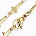 thumbnail image 4 of 304 Stainless Steel Cross Link Chain Jewelry Sets Necklaces and Bracelets with Lobster Claw Clasps Golden 17.72 inch(45cm) 7-7/8 inch~8-1/4 inch(200~210mm), 4 of 4