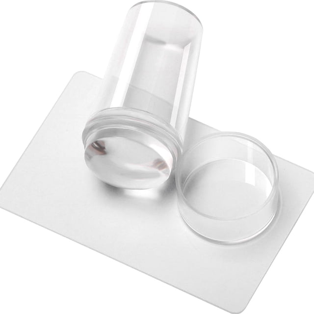 Vogacara Juego de sellos para decoración de uñas con cabeza de silicona, accesorios para estampado de uñas Juegos de manicura