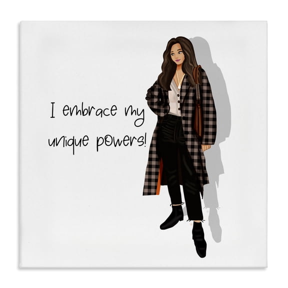 Stupell Industries Modern Unique Powers Female Phrase Canvas Art, 17 x 17, by Saba Rauf