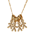 thumbnail image 2 of Collar para Mujer de Niños Personalizado LuckyLy Baño de Oro 14k y Zirconia Cúbica Cadena y Charms Modelo Darcy Niño y Niña dorado 4 Niños, 2 of 6
