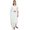 thumbnail image 3 of Phagun Neck Wrap Chiffon Tassel Summer Dupatta Women Long Stole Scarves-White, 3 of 3