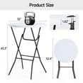 thumbnail image 3 of JINSEED 32'' Round Folding Table, Portable Bar Height Table with Removable Legs for Indoor Outdoor Event Wedding Party Commercial Use, White, 3 of 9