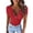 #267-Red, variant on Women's Zip Up T Shirt Short Sleeve Round Neck Solid Color Casual Top Front Zipper Closure Stretchy Spring Summer Gift