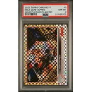 2022 Topps Chrome Formula 1 Gold Checker Flag Refractor Max Verstappen #3 /50 PSA 8