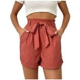 thumbnail image 1 of Pantalones cortos rectos sólidos recortados de verano de moda sexy casual para mujer Pompotops ulkah937876, 1 of 9