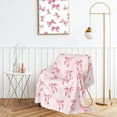 thumbnail image 5 of Pink Bow Fuzzy Blanket Cute Bowknot Throw Blanket Bowtie Cozy Flannel Blanket for Home Bed Sofa Couch Chair, 50 x 60 Inch, 5 of 6