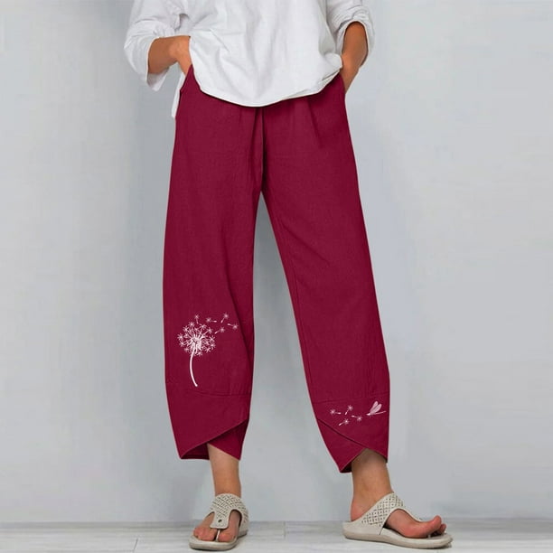 Womens Solid Casual Pants