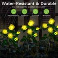 thumbnail image 3 of Joyoldelf Solar Lights Outdoor,5 Rose Flowers 2 Pcs,Decorative LED Solar Powered Stake Lights for Patio,Pathway,Courtyard,Garden Lawn, 3 of 7