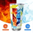 thumbnail image 6 of 20oz Car Cup Three-Piece Set Of Single Silver Edge No Smell Easy To Carry Heat Preservation For Daily Car Sports Travel Lime Houndstooth Hand-Drawn Sketch_3, 6 of 8