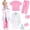 Pink, variant on Doctor Costume for Kids, Nurse Scrub Set Doctor Coat with Accessories, Doctor Dress Up Cosplay Outfits for Boys Girls 3-12 Years