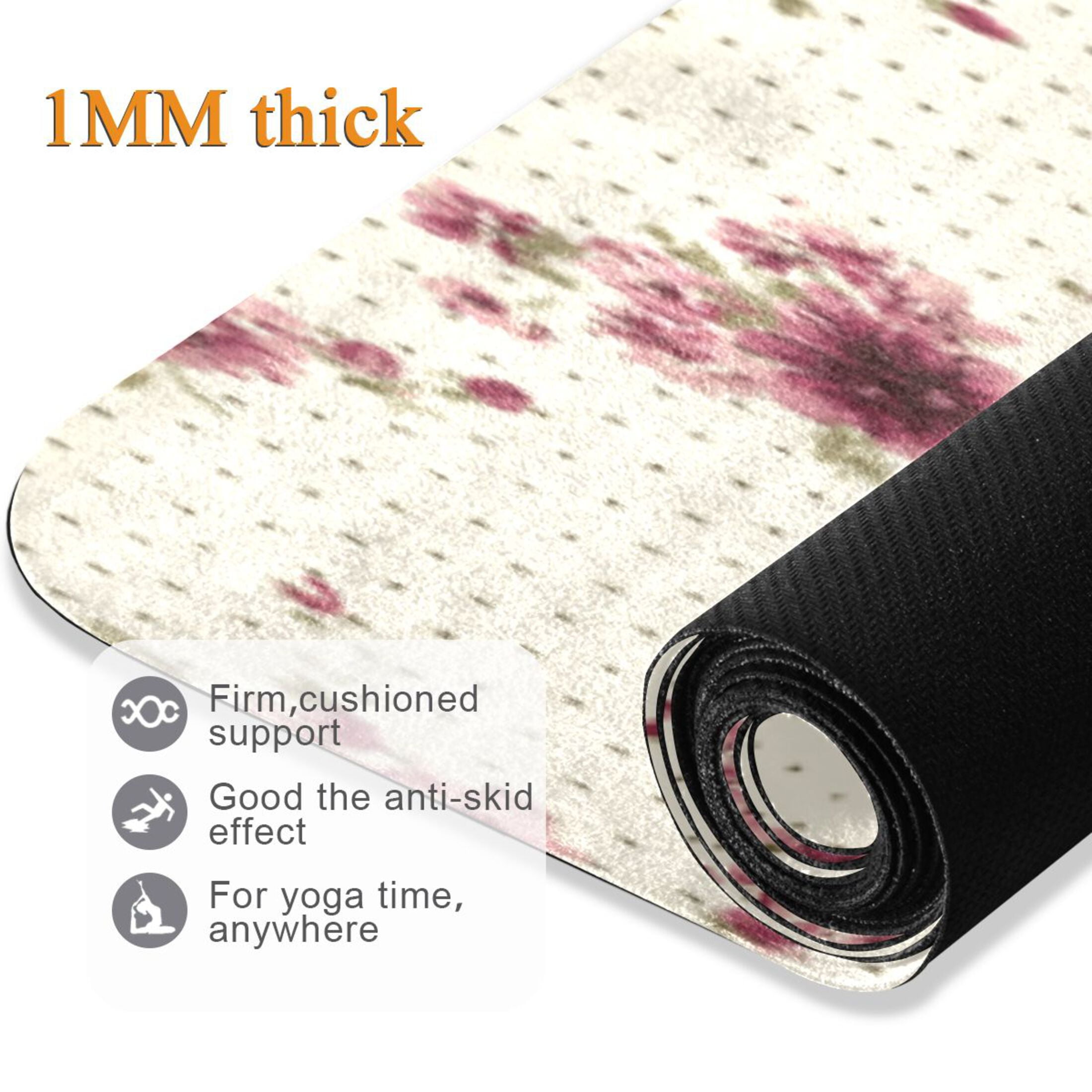 BZSMCE Yoga Mat Women Fitness Mat Vintage Floral Dainty Blush Pattern